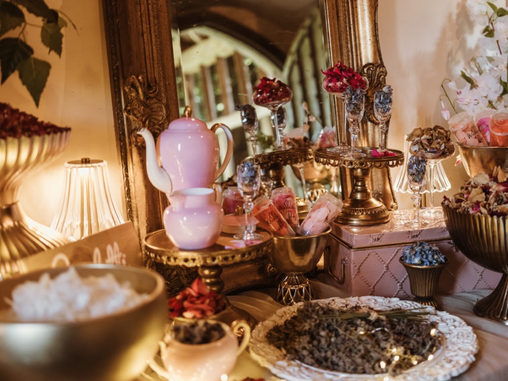 A confetti bar in the lobby of Bilsington Priory near Canterbury